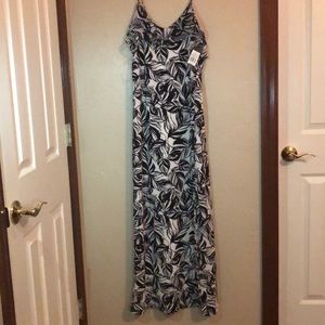 Black and white floral maxi dress